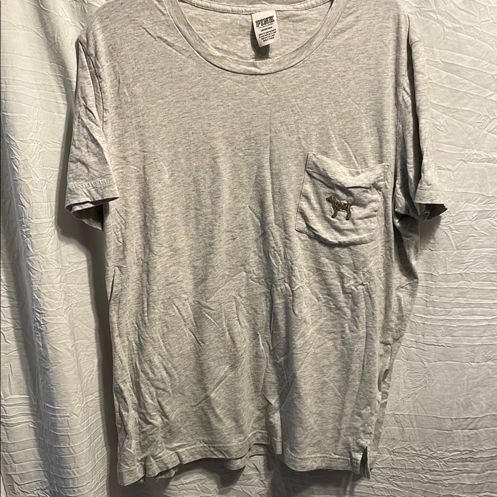 PINK Victoria's Secret Gray Short Sleeve Tee